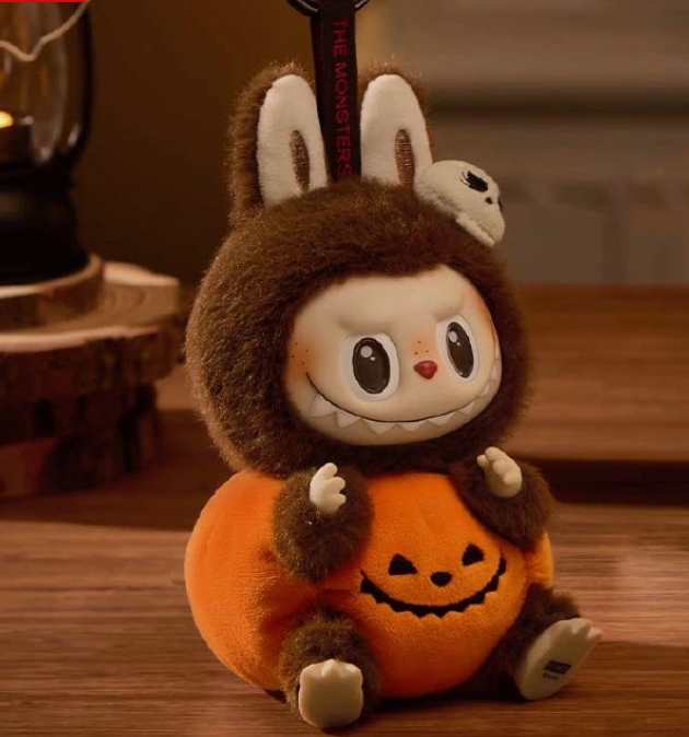 Pop Mart Labubu Happy Halloween Party Series Sitting Pumpkin Plush